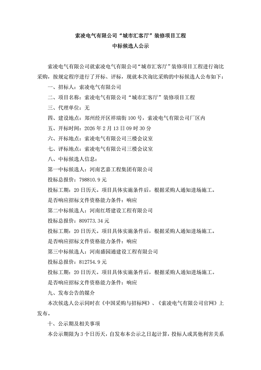 乐鱼网页版页面登录-乐鱼(中国)
“城市汇客厅”装修项目工程 中标候选人公示